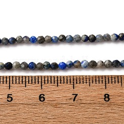 Нитки бусины из натурального ляписа-лазури G-L629-B01-2mm-03