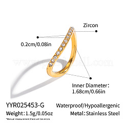Anelli da donna in acciaio inossidabile 304 con micro pavé di zirconi cubici&nbsp;LS-DV2865-1