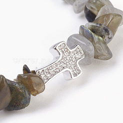 Perles naturelles labradorite étirent bracelets&nbsp;BJEW-JB03926-09