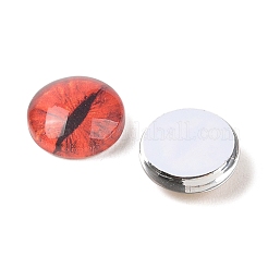 Полукруглые / купольные стеклянные кабошоны с драконьим глазом&nbsp;X-GGLA-A002-12mm-AB