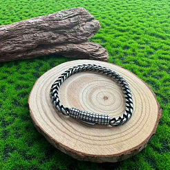 Pulseras vintage de cadena de trigo de acero inoxidable 304 para hombre y mujer.&nbsp;WGBB540-01