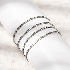 男女兼用 12mm 304ステンレススチール製ツイストチェーンネックレス 1.5個  変色なし  ステンレス鋼色  17.72インチ（45cm）  1.5mm&nbsp;NJEW-H093-17P-01
