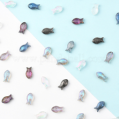 80 шт. 4-х цветные прозрачные гальванические стеклянные бусины&nbsp;GLAA-SC0002-88A