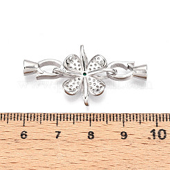 925 стерлингового серебра микро проложить кубического циркония раз за застежками&nbsp;STER-T008-02P-01