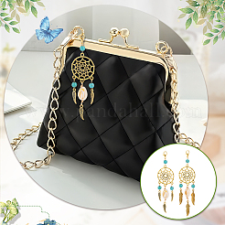 5 шт. подвеска из сплава и синтетической бирюзы HJEW-GA00038