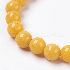 Натуральный маша нефрит бисером стрейч-браслет&nbsp;BJEW-P207-32-14mm