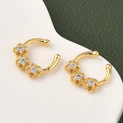 Латунные кольца для носа с круглыми/подковообразными штангами из прозрачного кубического циркония EJEW-D337-18D-G