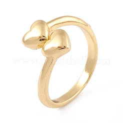 Латунь манжеты кольца RJEW-M138-10G