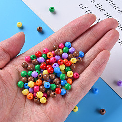 不透明なアクリルビーズ  ラウンド  ミックスカラー  6x5mm  穴：1.8mm  約440個/50g&nbsp;X-MACR-S370-C6mm-M2