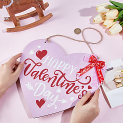 Holzschild zum Thema Valentinstag&nbsp;AJEW-GF0013-09