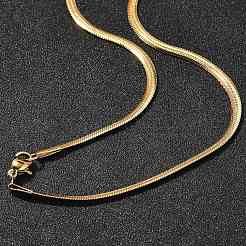 3 мм плоские цепочки-змейки из нержавеющей стали для мужчин и женщин NJEW-G160-03LG