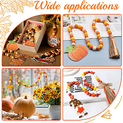 Тема дня благодарения 5 нити окрашенные распылением натуральные деревянные бусины нити WOOD-SP0001-02C