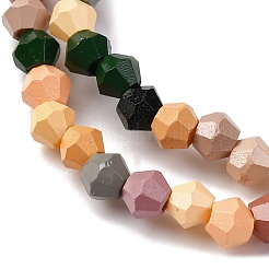 Выпечка окрашенные стеклянные бусины пряди LAMP-R020-02D