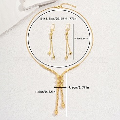 Комплекты из серег и ожерелий с кисточками из латунных бусин в стиле Ближнего Востока для женщин JQ7345