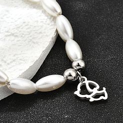 Браслеты с подвесками в виде собак из нержавеющей стали 304 для женщин&nbsp;BJEW-C098-10P