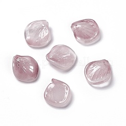 電気メッキガラスペンダント  花びらのチャーム  ロージーブラウン  20x18x4mm  穴：1.2mm&nbsp;EGLA-H102-01C