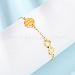 Спортивные браслеты с латунными микрокристаллами кубических цирконий в форме бесконечности&nbsp;BJEW-D386-01D-G