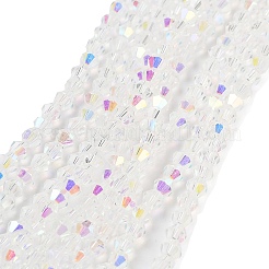 Граненый Bicone гальванических стеклянные бусины нити EGLA-P016-4mm-AB02