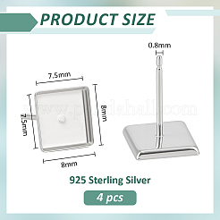 2 пара 925 серьги-гвоздики из стерлингового серебра&nbsp;STER-BC0003-42B