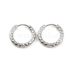 Pendientes de aro ranurados de acero inoxidable 304 que no se deslustran&nbsp;EJEW-M218-01B-P