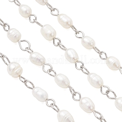 Цепочки ручной работы из натурального культивированного пресноводного жемчуга&nbsp;AJEW-JB01586-02