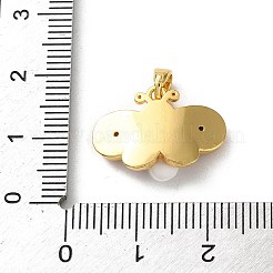 Латунные подвески с синими кубическими цирконами и розовыми бабочками KK-P320-11A-G