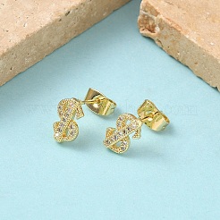 Серьги-гвоздики из циркония EJEW-Z144-22G