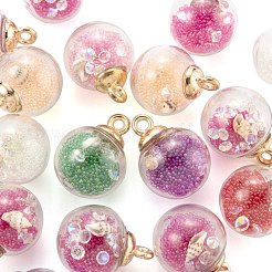キットを作るDIYイヤリング  20個の丸い透明なガラスグローブペンダントを含む  304ステンレススチール丸カン20個  40個の鉄のピアスフック  ミックスカラー  ペンダント：21.5x16mm  穴：2mm&nbsp;DIY-FS0001-80