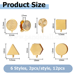 10 paio di orecchini a polsino in acciaio inossidabile 304 e ottone&nbsp;EJEW-HS0001-44B