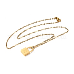 Collares colgantes de cadena rolo de acero inoxidable 304&nbsp;NJEW-S444-01G-13