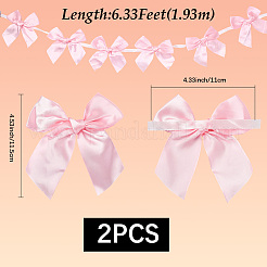 2 шт. тканевый бант-баннер для украшения рождественской елки AJEW-SP0002-82D