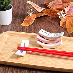 4 шт. 4-х цветные подставки для палочек в японском стиле с цветочным узором из фарфора DJEW-CP0001-33