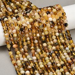 Природные желтые опал бусины пряди G-RM2025-A35-6mm
