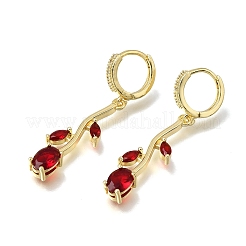 Pendientes de aro de circonio cúbico de micro pave de latón&nbsp;CU-CBA108A-14G-03