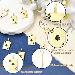 8 pz 4 stili di pendenti in ottone placcato con zirconia cubica&nbsp;KK-CJ0004-48