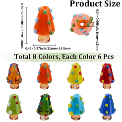 48 Stück 8 Farben handgefertigte Bunte Malerei-Perlen.&nbsp;LAMP-PA0001-52
