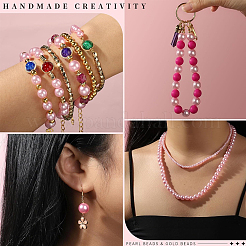 Наборы для самостоятельного изготовления эластичных браслетов из стеклянного жемчуга и пластиковых бусин ccb&nbsp;DIY-YW0012-83