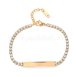 Браслеты-цепочки из нержавеющей стали 304 со стразами BJEW-G753-02G-03