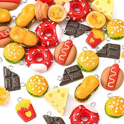 40 шт. 8 стиля подвески из непрозрачной смолы с имитацией еды&nbsp;RESI-CJ0002-95