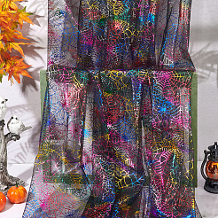 Polyesternetzstoff mit Halloween-Spinnennetzmuster&nbsp;DIY-WH0496-75