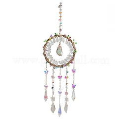 Подвесные украшения из натуральных зеленых авантюриновых самородков&nbsp;HJEW-D302-12