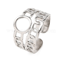 Offene Manschettenringe aus Edelstahl 304&nbsp;RJEW-P191-08P
