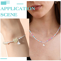 8 шт. 925 подвески в форме сердца из стерлингового серебра STER-BC0003-35