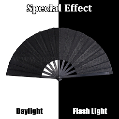 Веер из блестящего пластика и ткани Оксфорд с чехлами для вееров&nbsp;AJEW-WH20022-89A