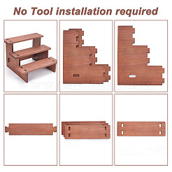 3-ярусный деревянный органайзер для ювелирных изделий с подставками для витрины&nbsp;ODIS-WH0058-19C