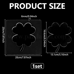 透明なアクリルのテンプレート  クラフト用品  クローバー  透明  200x200x6mm&nbsp;DIY-WH0683-68