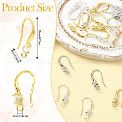 40 шт. 4-цветная латунная фурнитура для сережек-колец с микропаве из прозрачного кубического циркония KK-CP0001-10