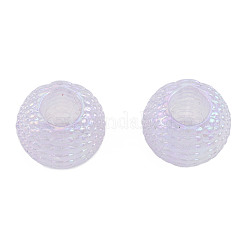 電気メッキ アクリル ヨーロピアン ビーズ  大穴ビーズ  パールカラーの  ラウンド  ミックスカラー  15.5x13mm  穴：6.5mm&nbsp;OACR-N010-064