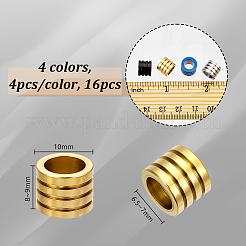 16 шт. 4-х цветные бусины из нержавеющей стали 304 STAS-GA0001-88