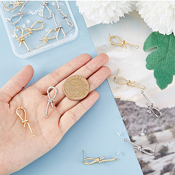 8 пара двухцветных латунных сережек-гвоздиков KK-FH0006-64